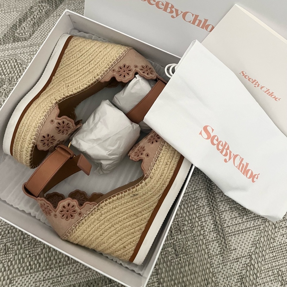 See by Chloe Glyn Wedge Espadrilles 38